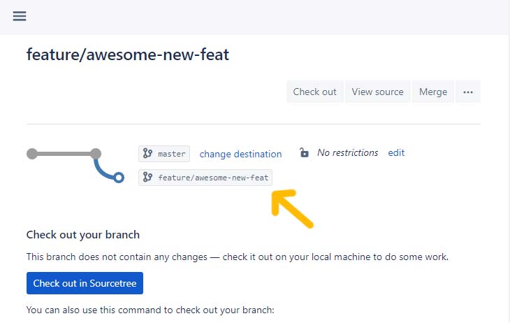 new Bitbucket branch